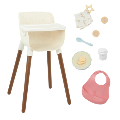 Baby Doll High Chair & Feeding Set
