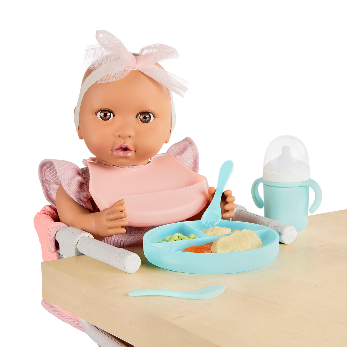 Baby Doll Clip On Table Seat & Feeding Set