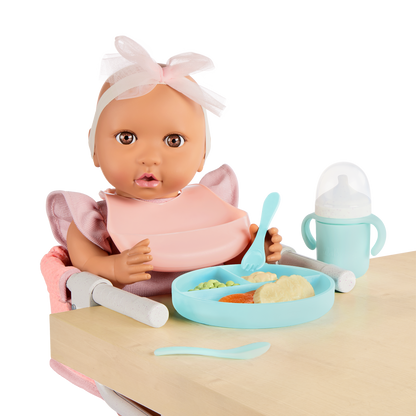 Baby Doll Clip On Table Seat & Feeding Set