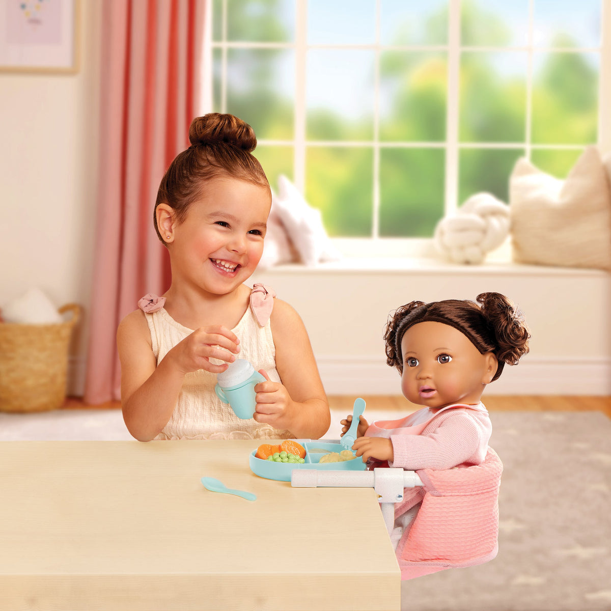 Baby Doll Clip On Table Seat & Feeding Set