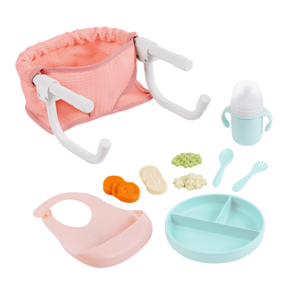 Baby Doll Clip On Table Seat & Feeding Set