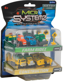 Micro Systemz 7 Vehicle Pack - Farm Ridez and Construction