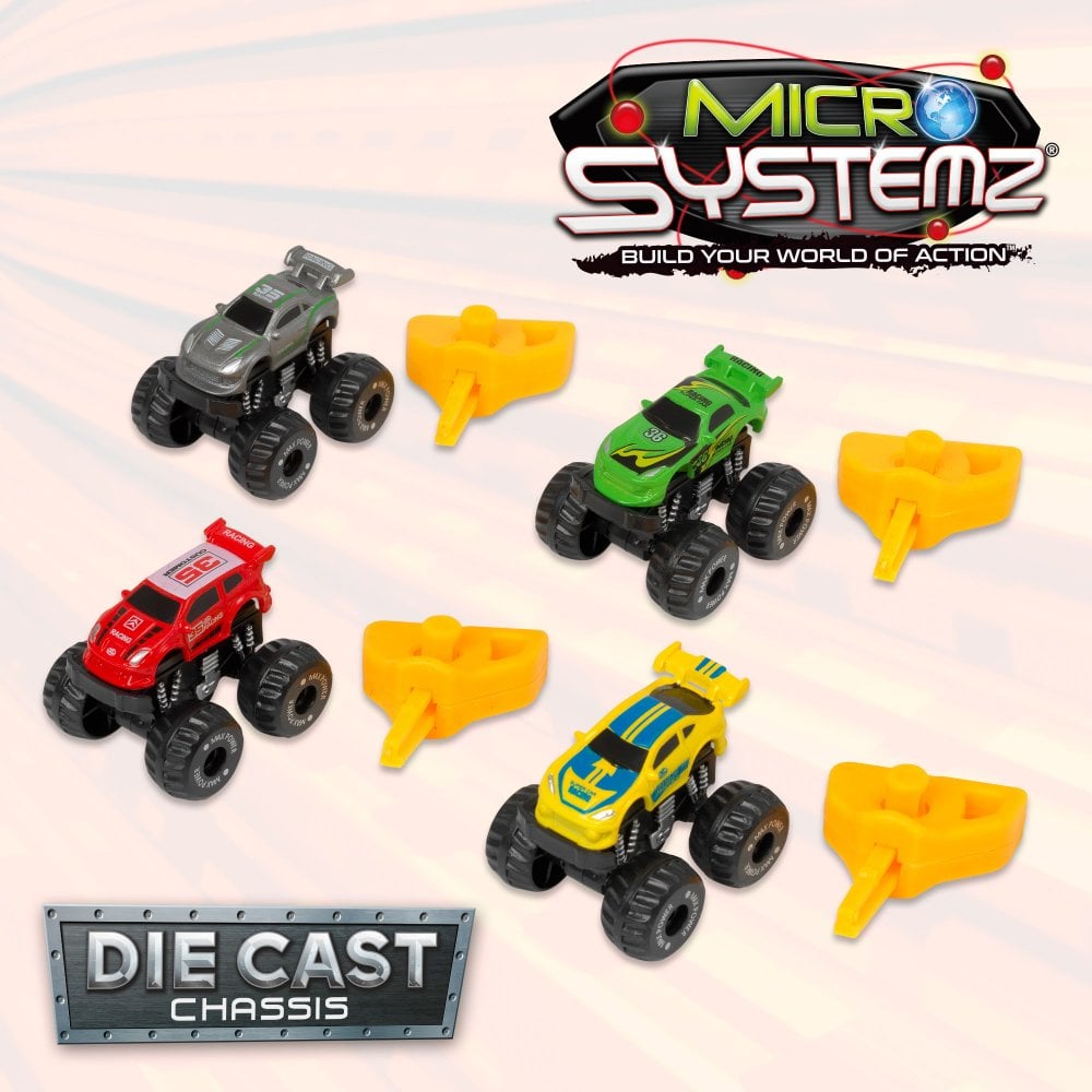 Micro Systemz Big Wheel Racers 4 Vehicle Pack