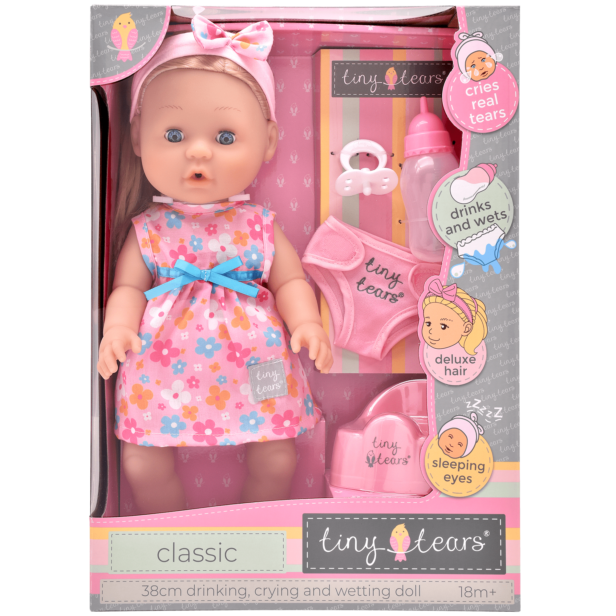 TINY TEARS INTERACTIVE DOLL with SOUND Crying Wetting Talking John Adams 